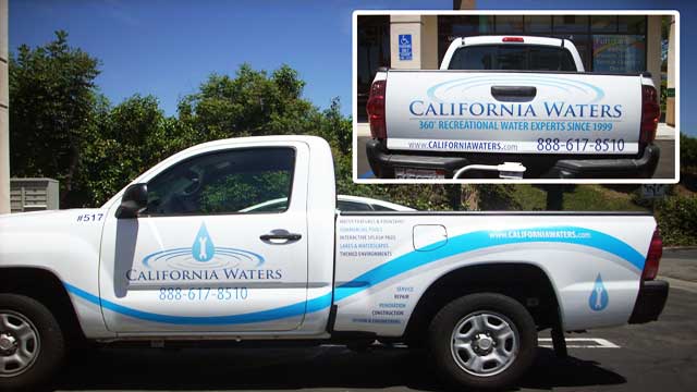 Custom truck graphics and lettering truck tailgate graphics